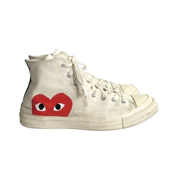 🔃Comme Des Garcons White Converse Chuck Taylor Sneakers - Picture 4 of 10